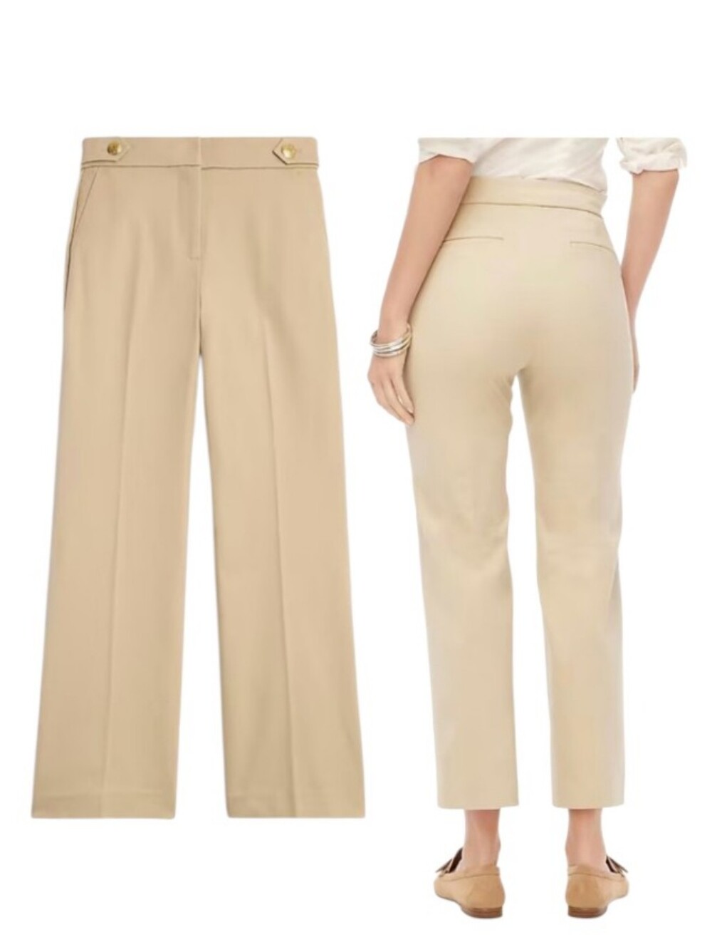 J. Crew Wide Leg Bi-Stretch Twill Sailor Trouser TALL